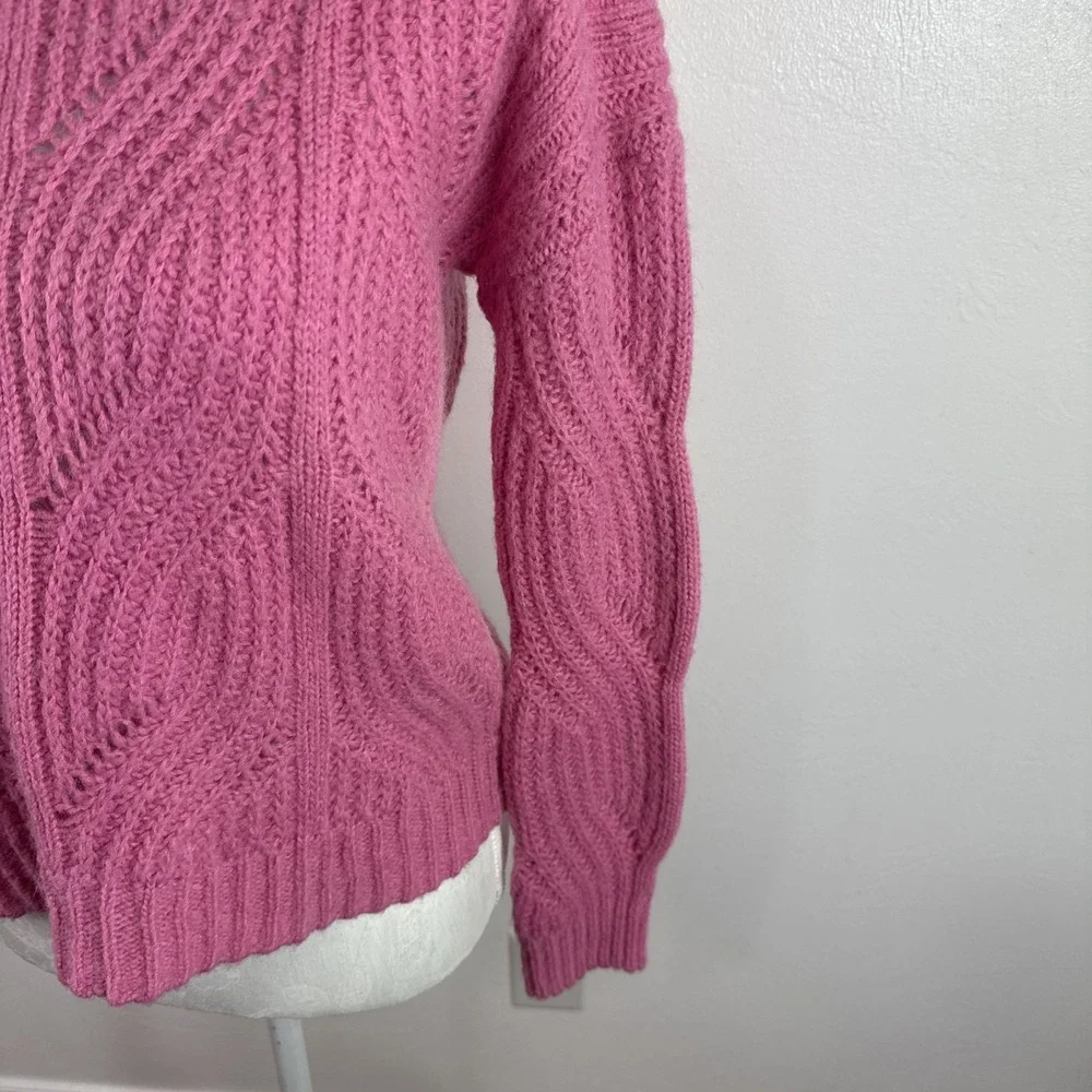 Madewell Women's XS Chunky Crew Alpaca Blend Pullover Sweater Pink EUC - Picture 6 of 12